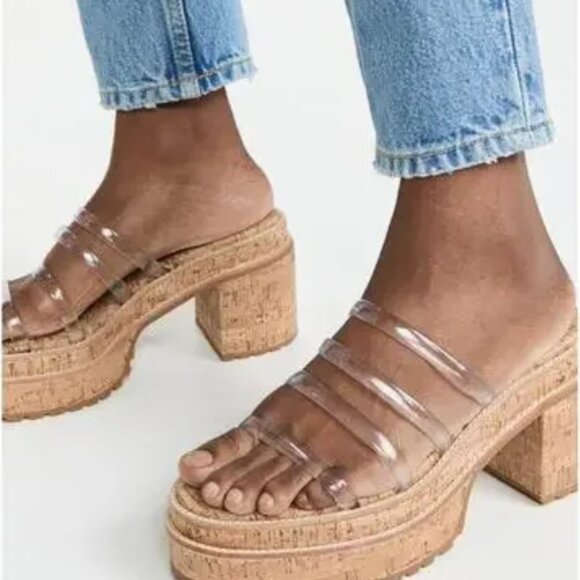 Cult Gaia Sev Cork Platform Jelly Sandals Clear Tan 41.5 (US 11.5) - Picture 8 of 8